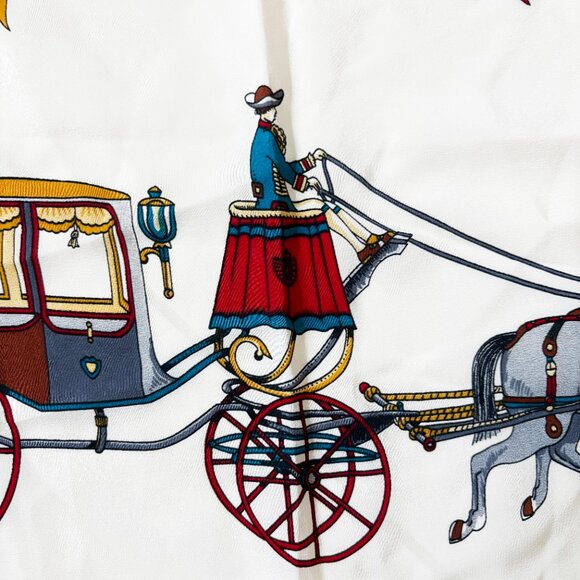 Pierre Cardin Scarf Shawl Silk APARIS AMUSEES EBLOUIES 34in Vintage Horse Buggy - Picture 12 of 15